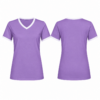 Purple and White Short Sleeve V-Neck T-Shirt
