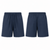 White and Navy Drawstring Athletic Shorts