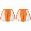 Orange and White Bubble Hem Mini Skirt with Elastic Waistband