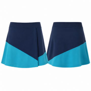 Navy and Turquoise Color-Block A-Line Skort