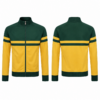 Forest Green and Gold Color-Blocked Track Jacket