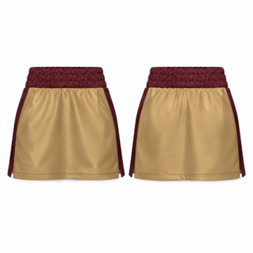 Gold and Maroon A-Line Mini Skirt